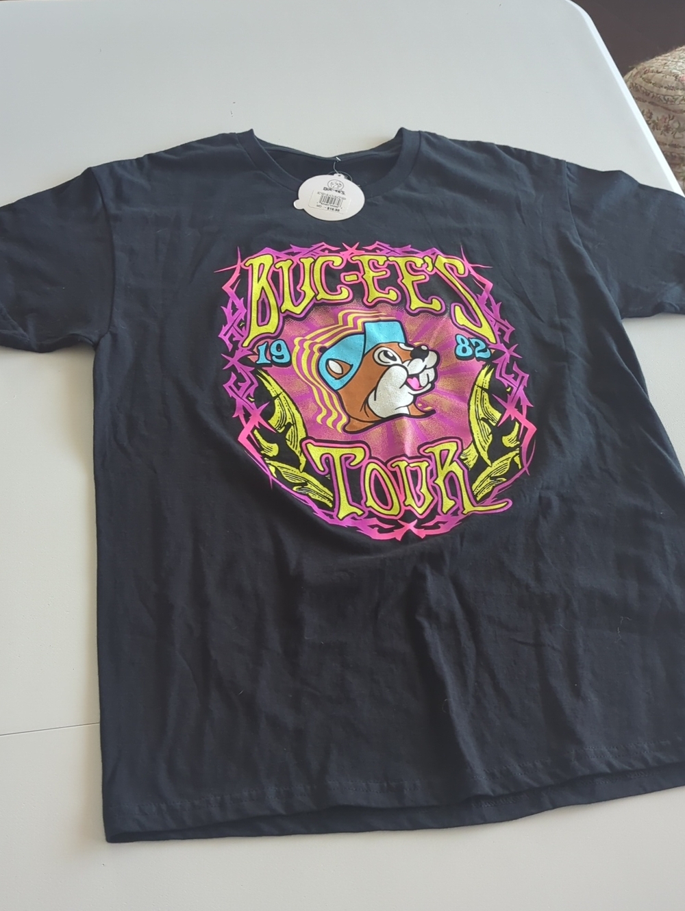 Black Graphic Tee with Colorful Logo